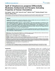 SpeB of Streptococcus pyogenes Differentially