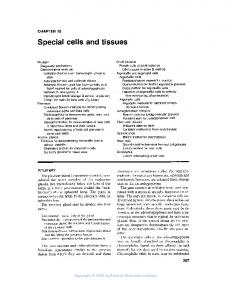 Special cells and tissues