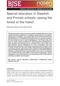 Special education in Swedish and Finnish schools: seeing ... - CiteSeerX