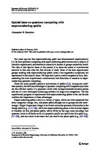 Special issue on quantum computing with ... - Springer Link