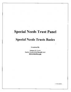 Special Needs Trusts Basics