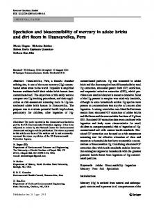 Speciation and bioaccessibility of mercury in adobe bricks and ... - EPA