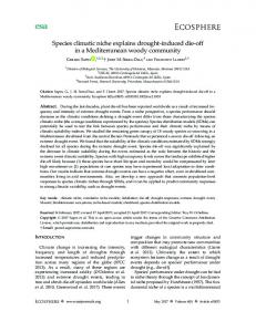 Species climatic niche explains drought‐ - Wiley Online Library