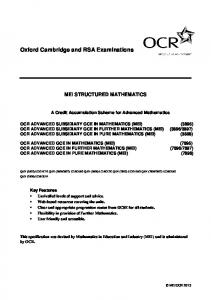 Specification - AS/A Level MEI Mathematics - OCR