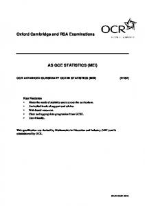 Specification - AS/A Level MEI Statistics - OCR