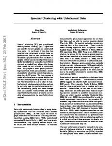 Spectral Clustering with Unbalanced Data