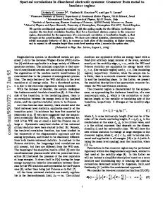 SPECTRAL CORRELATIONS IN DISORDERED ELECTRONIC ...