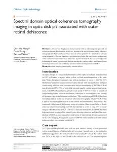 Spectral domain optical coherence tomography