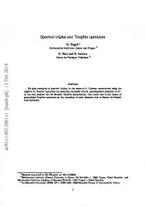 Spectral triples and Toeplitz operators