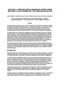 Spectrally resolved solar irradiance