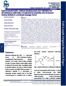 Spectrophotometric method development and validation for ...