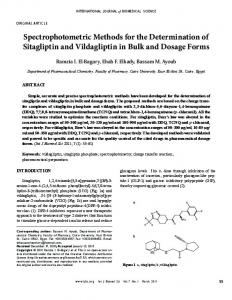 Spectrophotometric Methods for the Determination