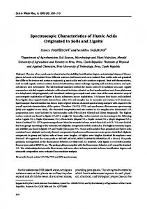 Spectroscopic Characteristics of Humic Acids Originated in Soils and ...