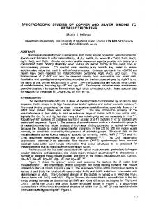 spectroscopic studies of copper and metallothioneins ... - BioMedSearch