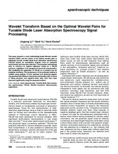 spectroscopic techniques Wavelet Transform Based on the Optimal