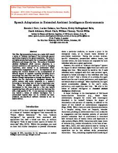 Speech Adaptation in Extended Ambient ... - Semantic Scholar