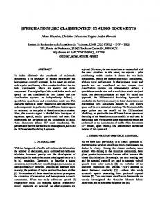 speech and music classification in audio documents - CiteSeerX