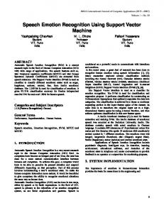 Speech Emotion Recognition Using Support Vector Machines (PDF ...