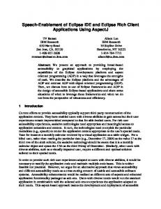 Speech-Enablement of Eclipse IDE and Eclipse Rich Client ...