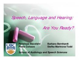 Speech, Language And Hearing - Including All Children and Families ...