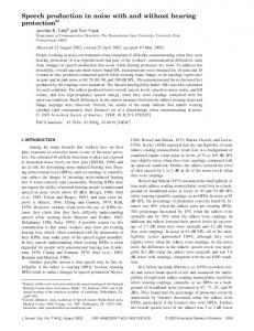 Speech production in noise with and without hearing protection