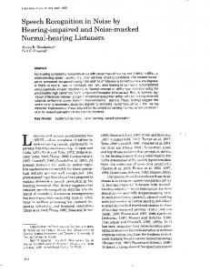 Speech Recognition in Noise by Hearing-impaired ... - Semantic Scholar