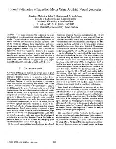 Speed Estimation of Induction Motor Using Artificial ... - IEEE Xplore