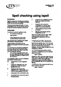 Spell checking using ispell