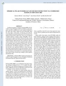 SPHERICAL POLAR FOURIER EAP AND ODF RECONSTRUCTION