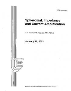 Spheromak Impedance and Current Amplification - Lawrence ...