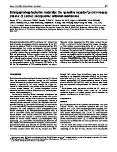 Sphingosylphosphocholine modulates the ryanodine receptor/calcium ...