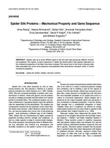 Spider Silk Proteins - BioOne