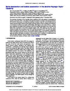 Spike deceleration and bubble acceleration in the ...