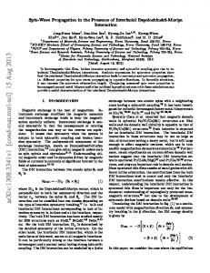 Spin-Wave Propagation in the Presence of Interfacial Dzyaloshinskii ...