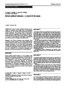 Spinal epidural abscess - Springer Link