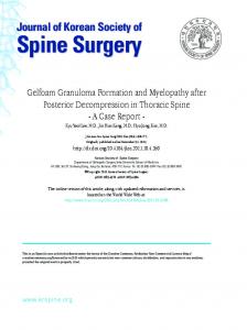 Spine Surgery - KoreaMed Synapse