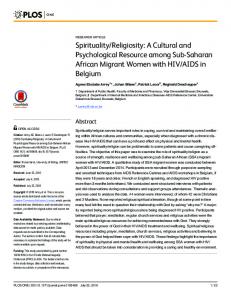 Spirituality/Religiosity - Plos