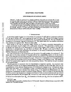 SPLITTING POLYTOPES