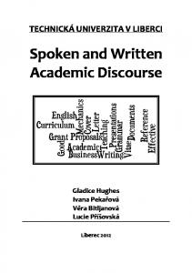 Spoken and Written Academic Discourse