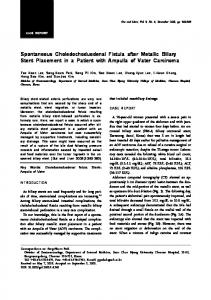 Spontaneous Choledochoduodenal Fistula after Metallic Biliary Stent ...