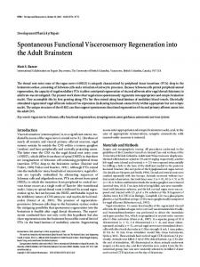 Spontaneous Functional Viscerosensory Regeneration into the Adult ...