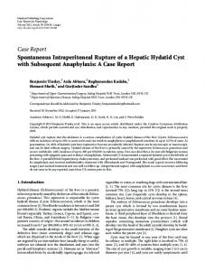 Spontaneous Intraperitoneal Rupture of a Hepatic Hydatid Cyst with ...