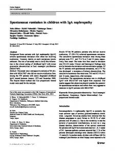 Spontaneous remission in children with IgA nephropathy