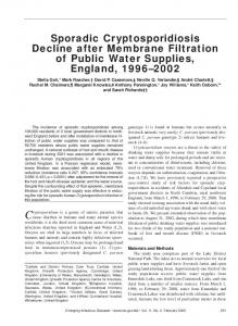 Sporadic Cryptosporidiosis Decline after Membrane Filtration of Public ...