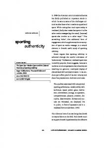 sporting authenticity - UTS ePRESS