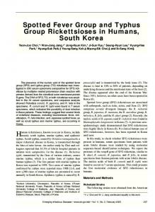 Spotted Fever Group and Typhus Group Rickettsioses in Humans ...