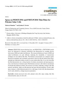 Spray-on PEDOT:PSS and P3HT:PCBM Thin Films for Polymer Solar ...