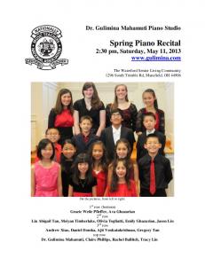 Spring Piano Recital - DR. GULIMINA MAHAMUTI PIANO STUDIO ...