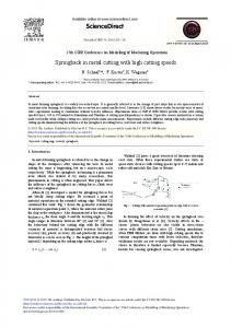 Springback in Metal Cutting with High Cutting Speeds - CORE