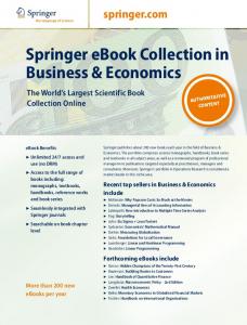 Springer eBook Collection in Business & Economics
